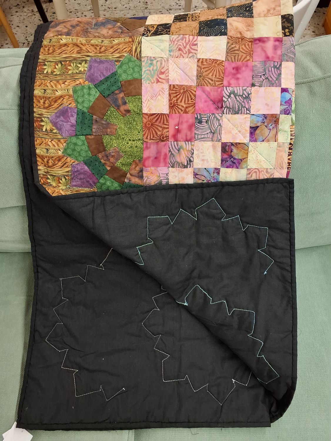 Patchwork tæppe 160x200 cm.